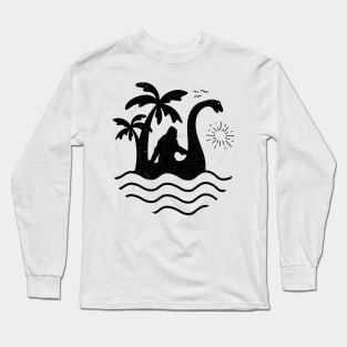 Bigfoot Riding Loch Ness Monster Long Sleeve T-Shirt